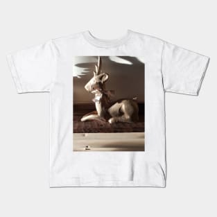 Golden Reindeer - by Avril Thomas Kids T-Shirt